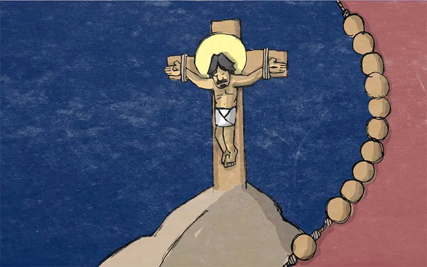 Jezus sterft aan het kruis - Droevige Geheimen - Rozenkrans